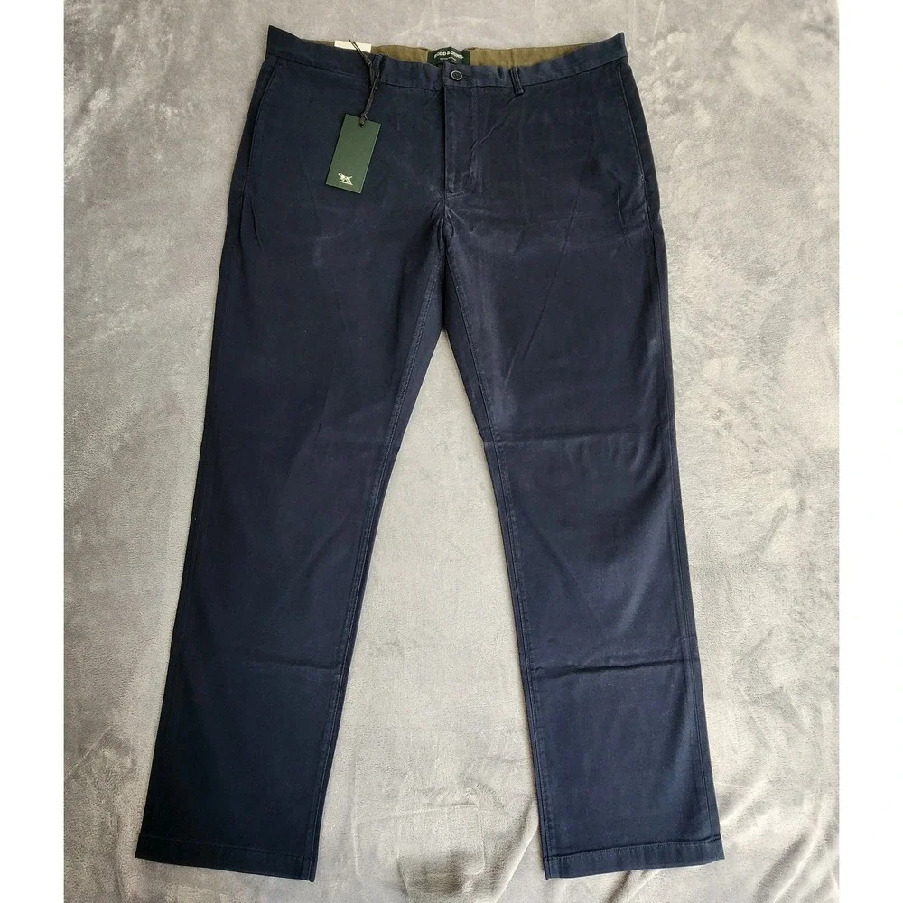 New $148 Rodd & Gunn Men's Regular Fit West Cape Pants 44x34 44 34 Navy Denim